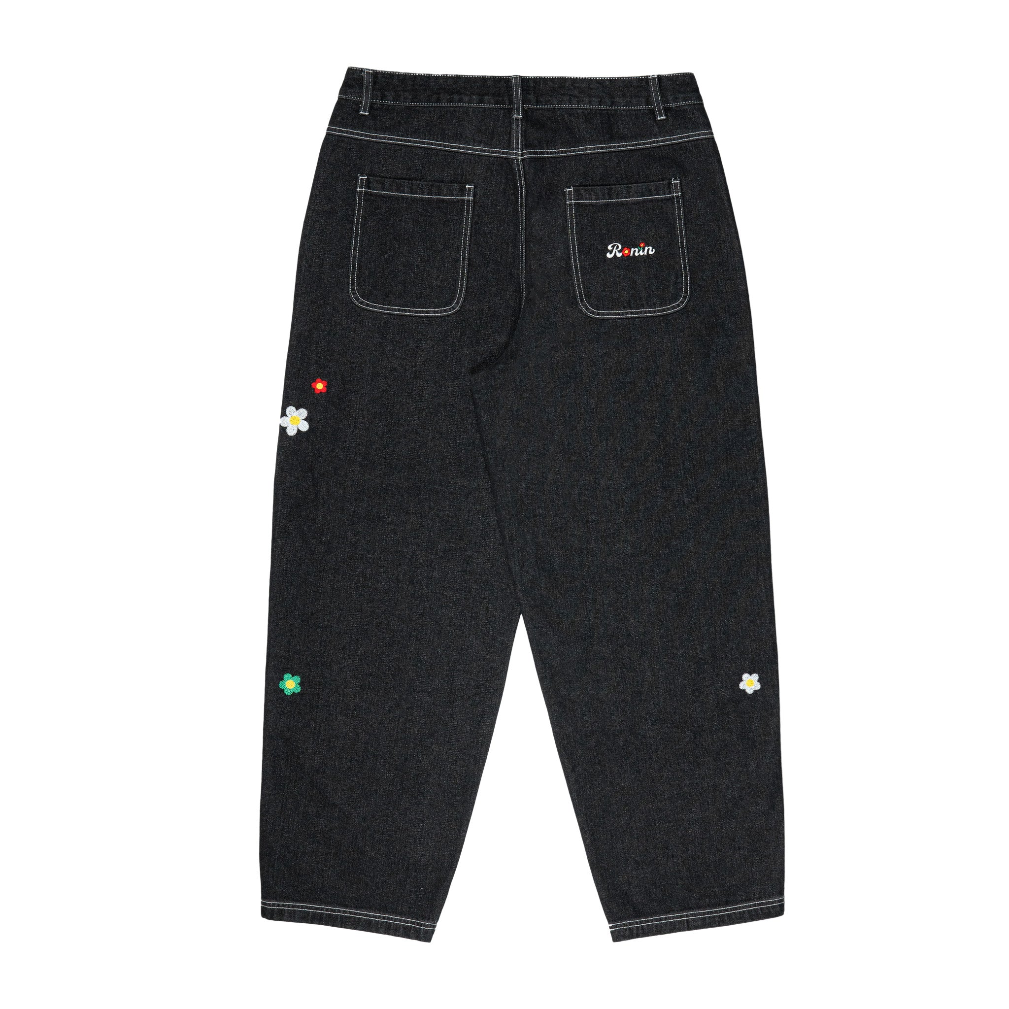 Flower Denim Pant - Black – RŌNIN