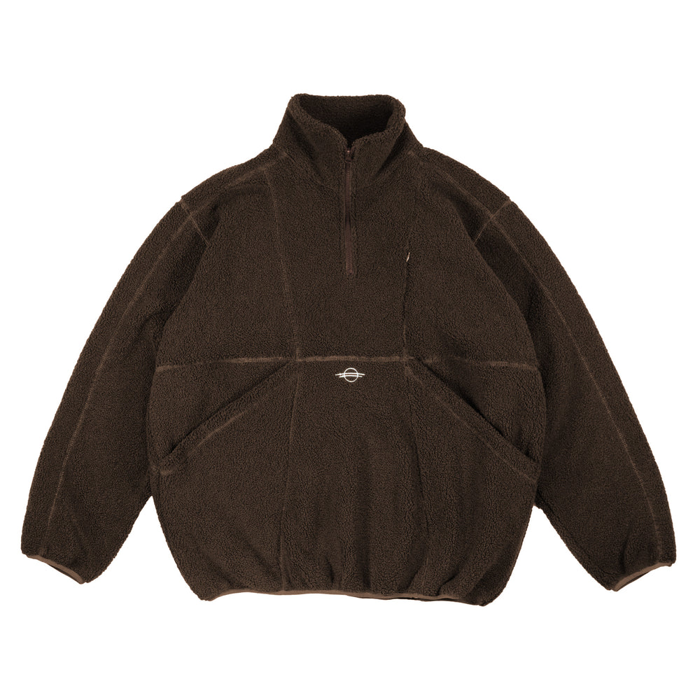 Hidden Sherpa Fleece Pullover - Brown