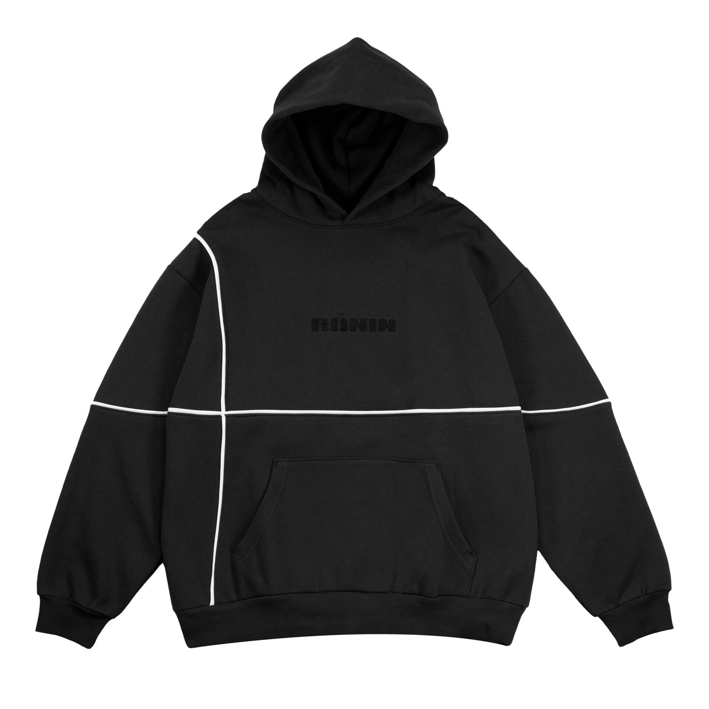 Piping Logo Hoodie - Black