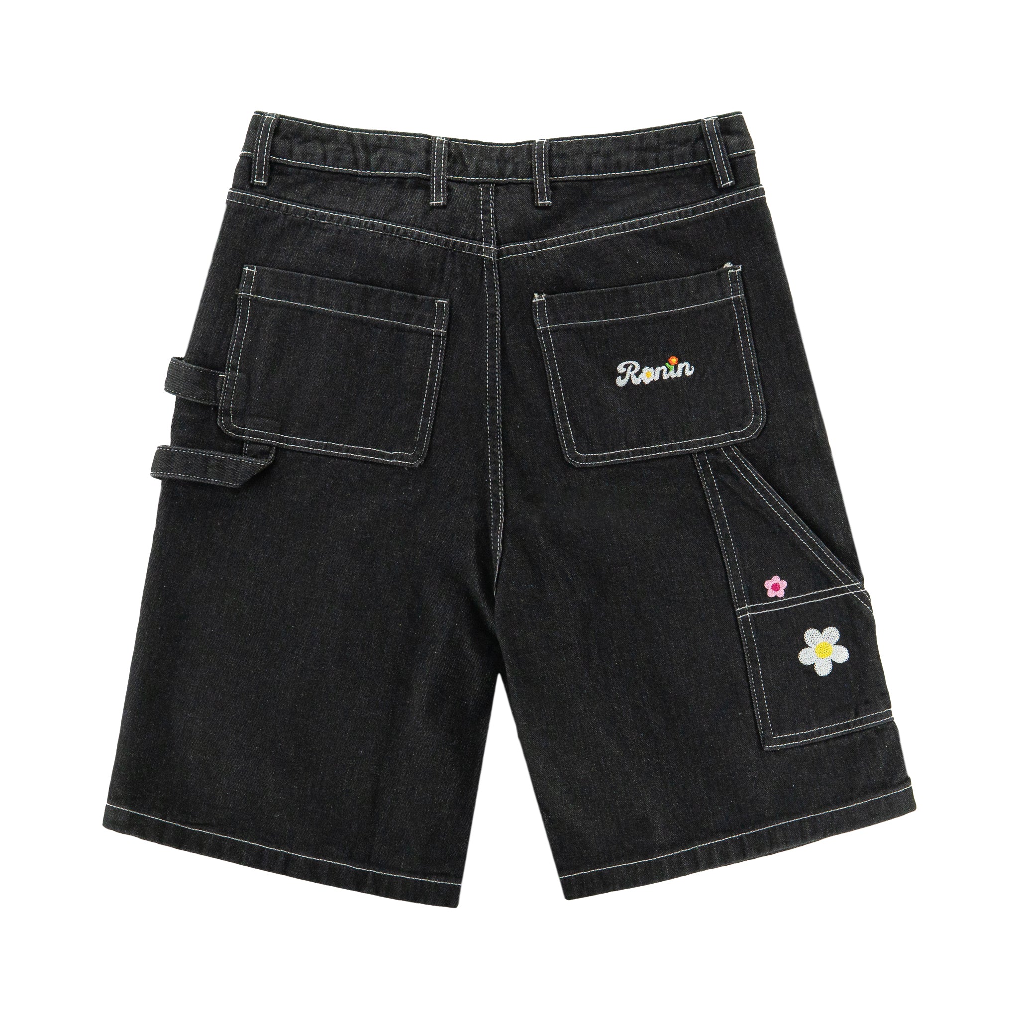 Triple Knee Flower Denim Shorts - Black – RŌNIN DIVISION