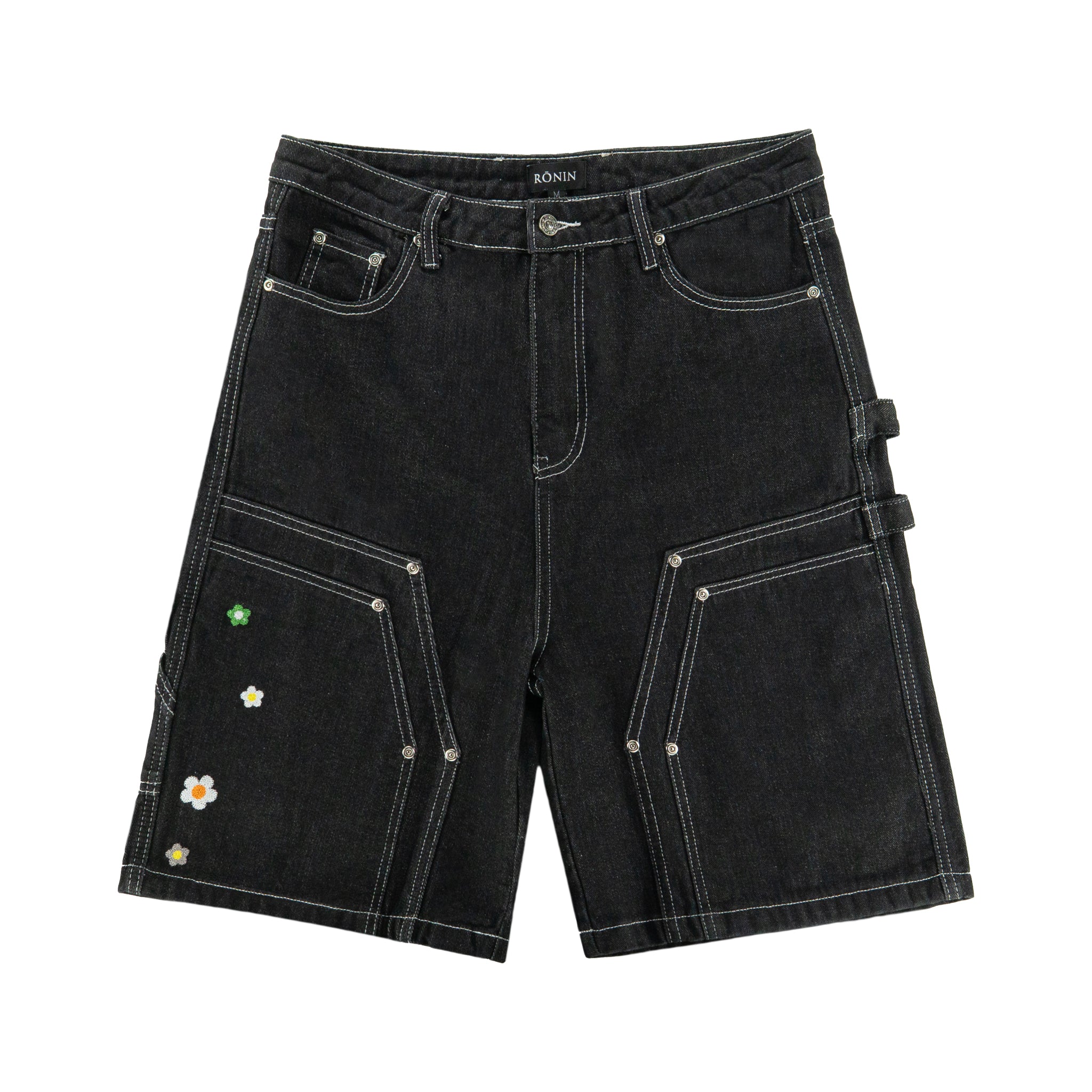 Triple Knee Flower Denim Shorts - Black – RŌNIN DIVISION