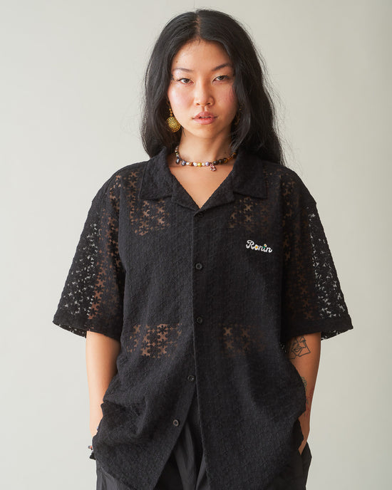 Flower Lace Shirt - Black – RŌNIN