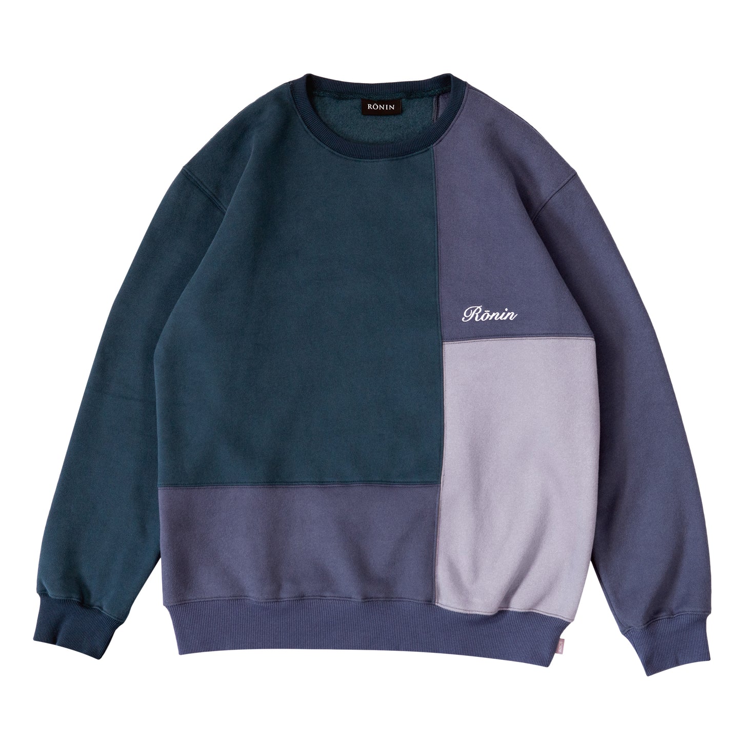 Panelled Crewneck - Peacock|Ultra Violet|Lavender