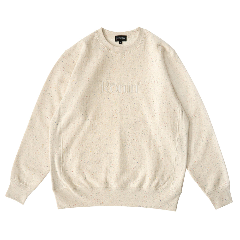 Tonal Speckle Classic Logo Crewneck - Oat